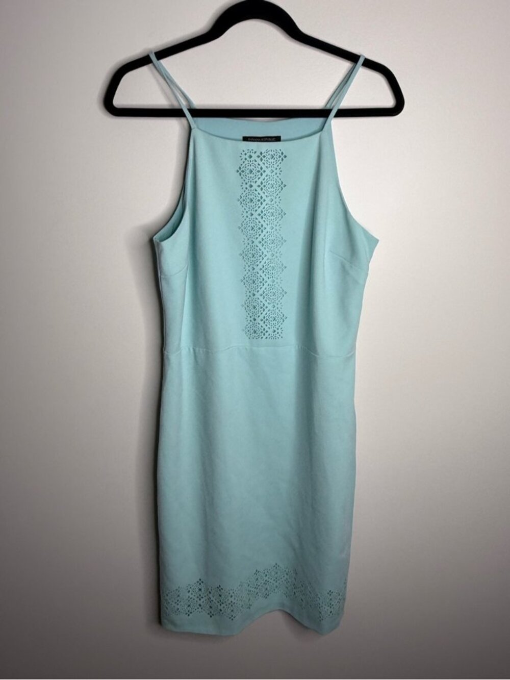 Banana Republic Light Aqua Laser-Cut Midi Dress size 8